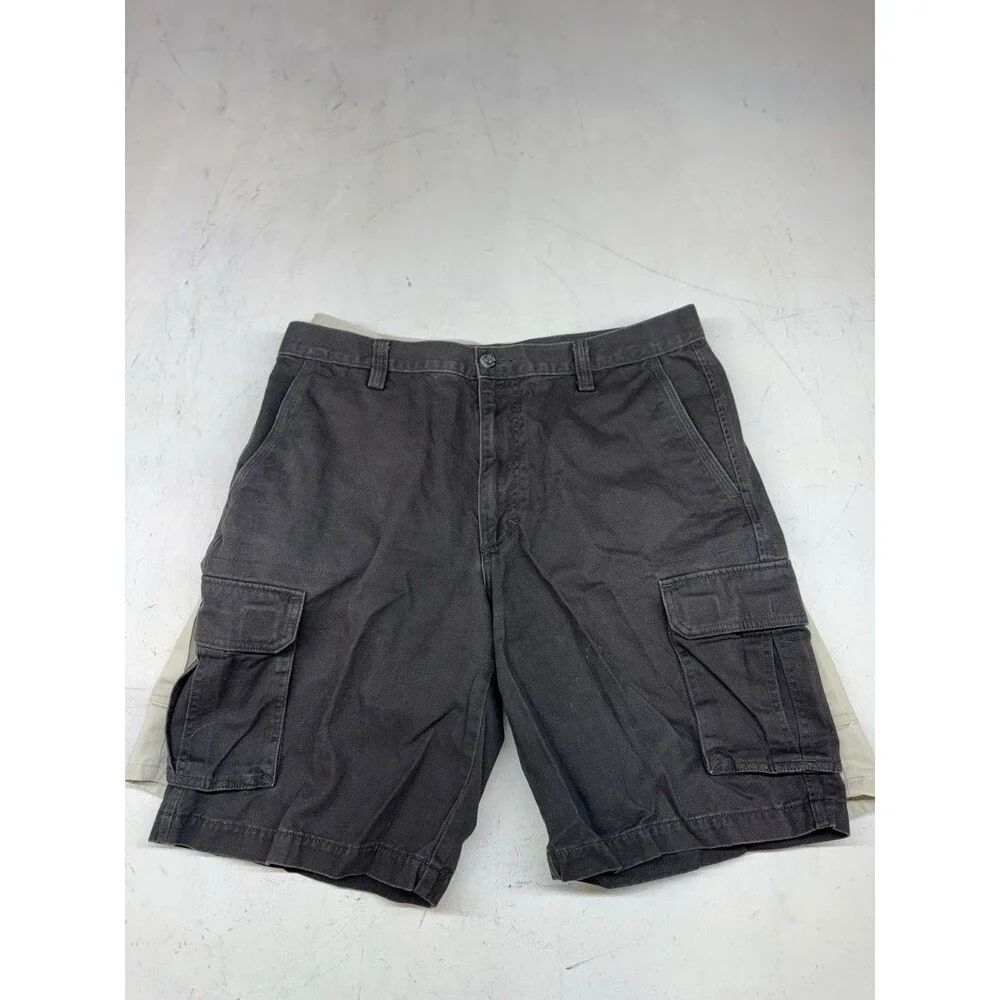 Lot Of 2 Dockers Mens Cargo Shorts 100% Cotton Multi Pocket Size 34 Utility